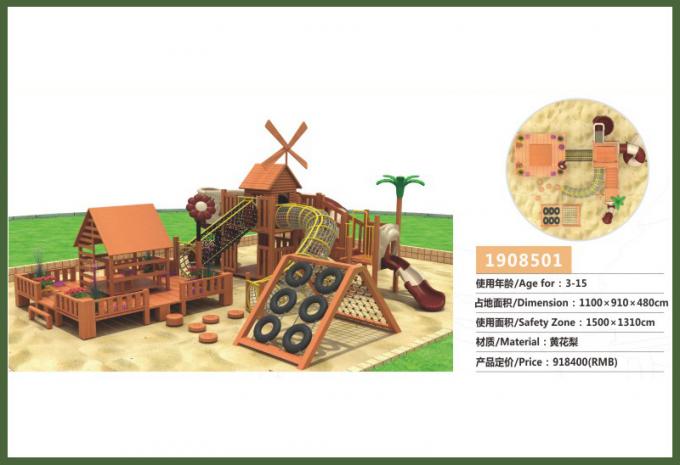  wooden combination slide series children's playground equipment - 1908501