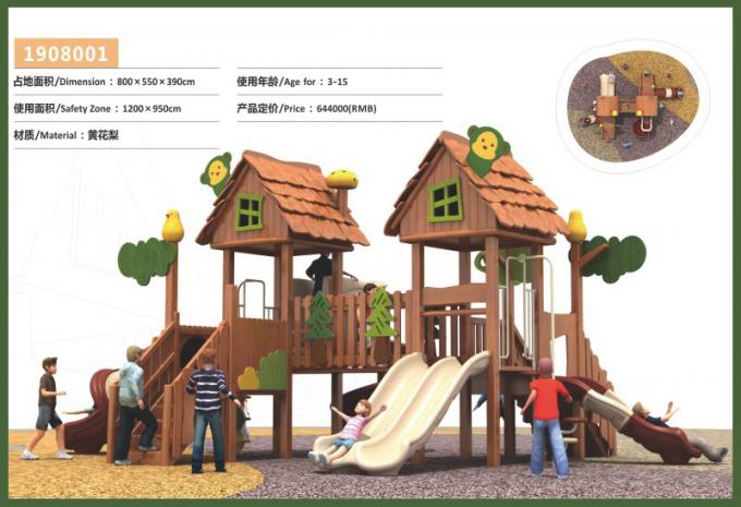  wooden combination slide series children's playground equipment - 1908001