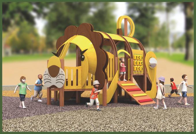  wood combined slide series children's playground equipment - 1907701